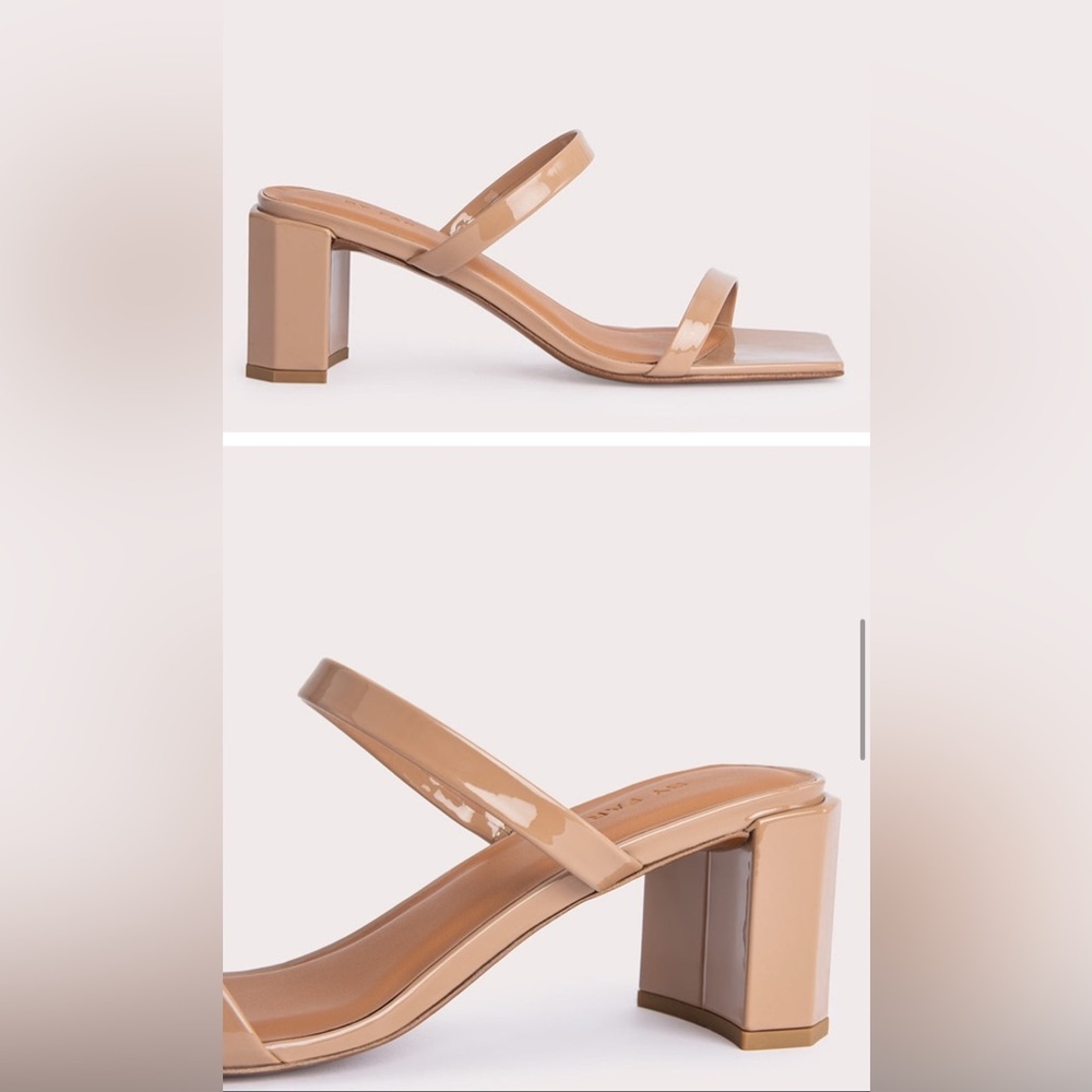 BY FAR Tanya Sandals in Nude Patent Leather Size 9